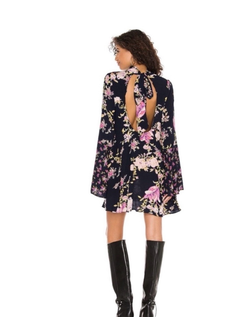 Free People Tate Tunic Bell Sleeve tunic/Dress in Midnight Navy - Picture 2 of 5